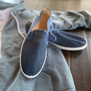 Riviera Men’s Espadrille Boat Shoe in Navy Sz 44